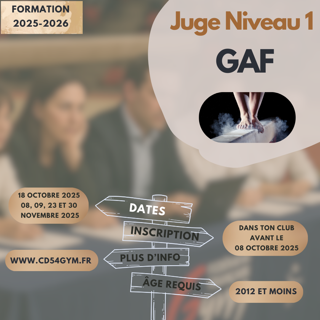 Ouverture des Inscriptions au Juge Niveau 1 GAF