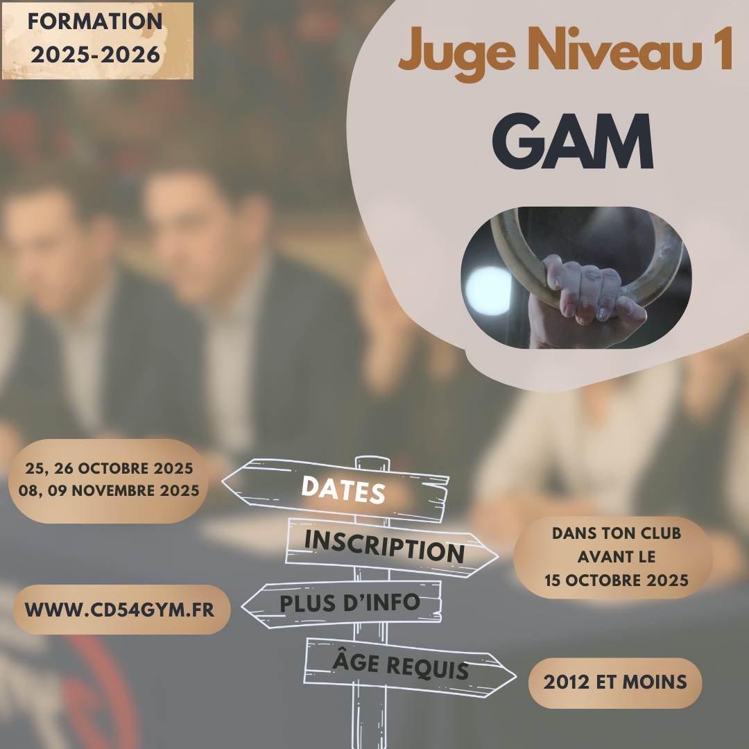 Ouverture des Inscriptions au Juge Niveau 1 GAM
