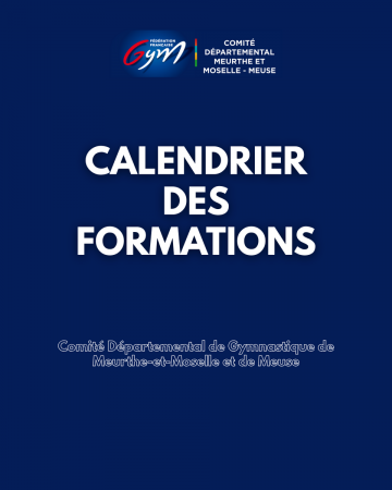 Calendrier des formations 2026-2027