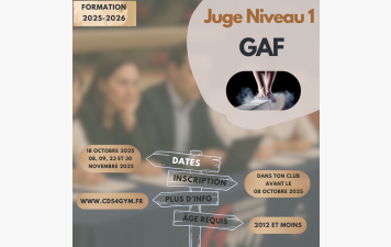 Ouverture des Inscriptions au Juge Niveau 1 GAF