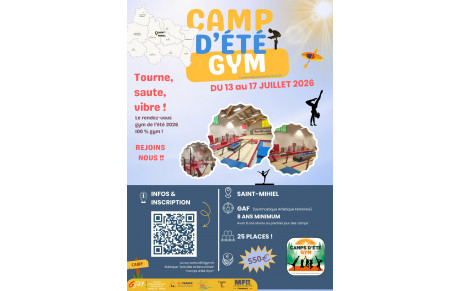 Inscriptions CAMP ÉTÉ GYM 2026 - OUVERTES !!
